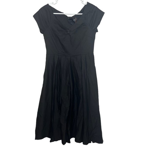 NWT Dolly and Dotty Black Short Sleeve Rockabilly Pin Up Dress Size 8‎ - Picture 1 of 6